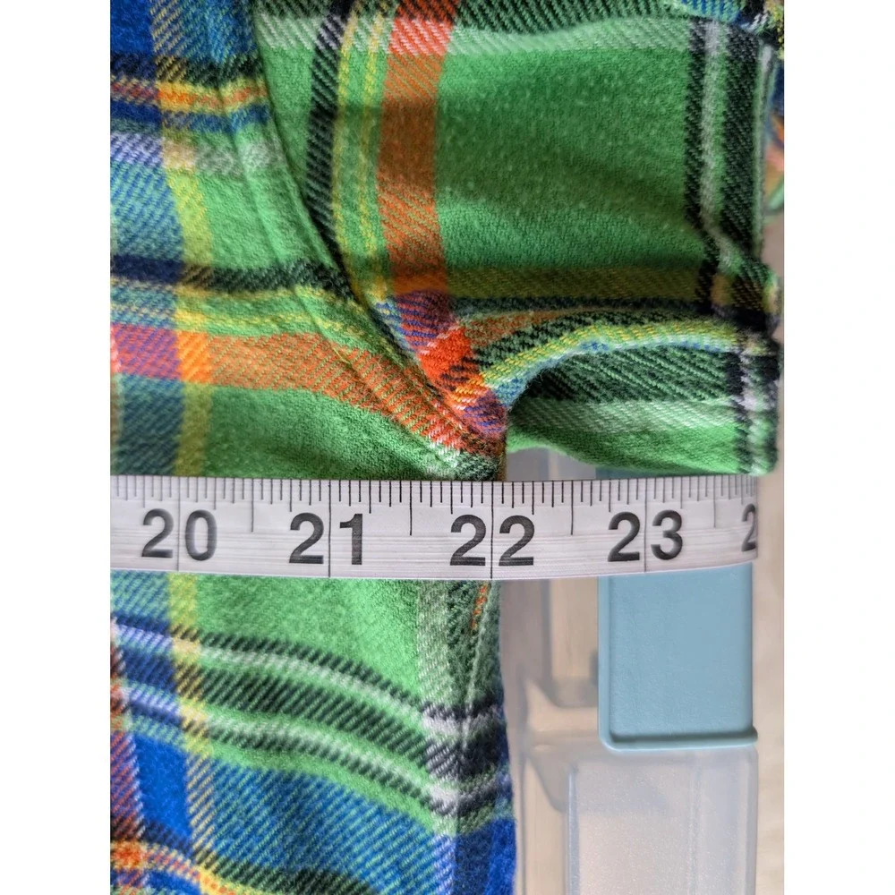 Polo Ralph Lauren Flannel Shirt Mens M Green Plaid Long Sleeve Cotton Cabin Prep